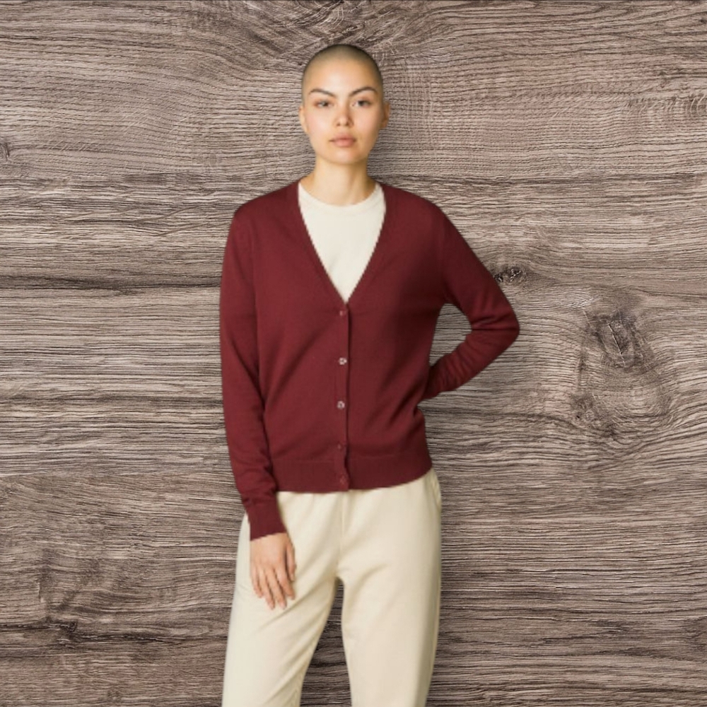 Essentials Burgundy Open Front cardigan Size SP